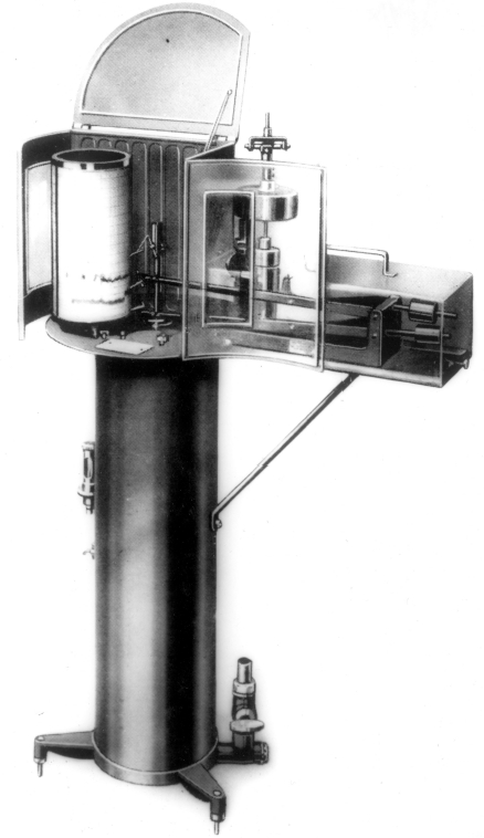 (Recording section of a pressure-tube anemometer)